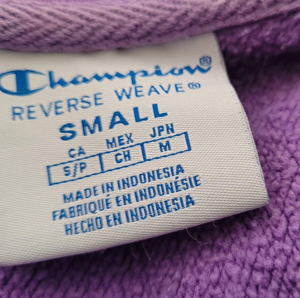 Champion Purple 3/4 Sleeve Crop Polo Hoodie - Picture 4 of 10